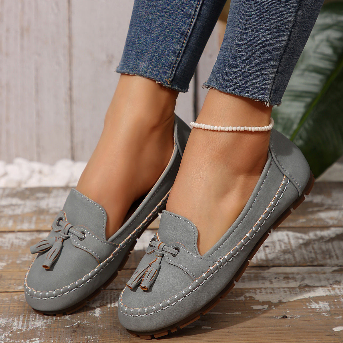 Women's Round-Toe Comfort Loafers – Soft, Non-Slip Flats