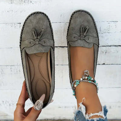 Women's Round-Toe Comfort Loafers – Soft, Non-Slip Flats