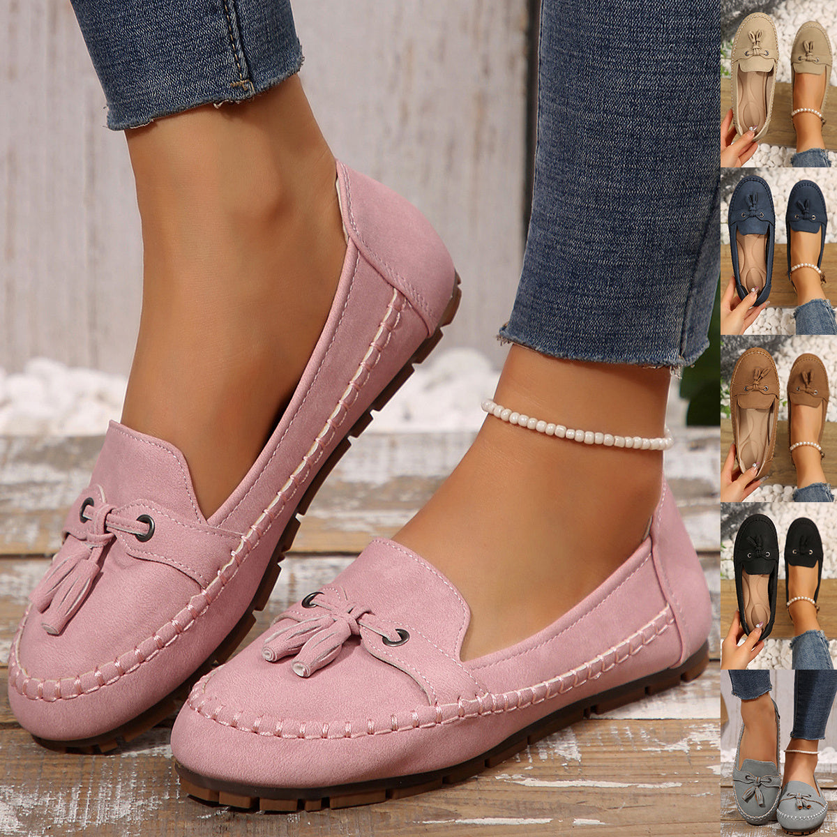 Women's Round-Toe Comfort Loafers – Soft, Non-Slip Flats