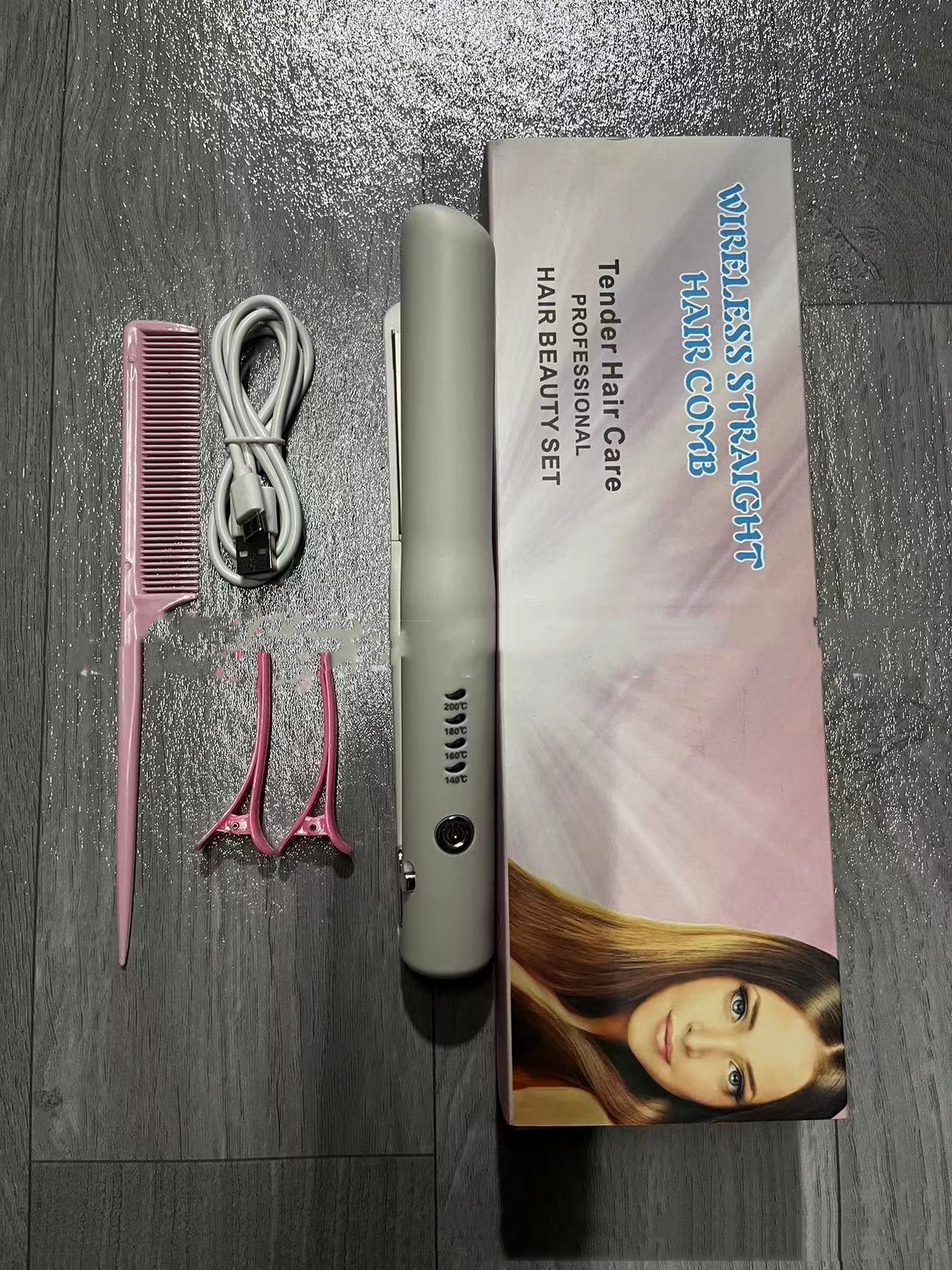 Mini Wireless Hair Straightener & Curler – Rechargeable, Compact & Travel-Ready