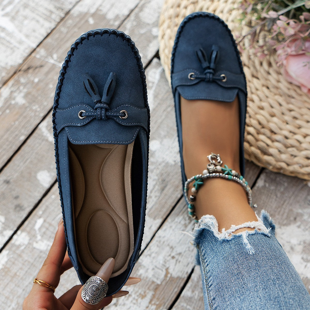 Women's Round-Toe Comfort Loafers – Soft, Non-Slip Flats