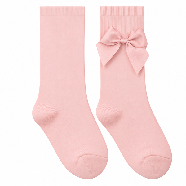 Calcetín Alto con Lazo Bebé Niña – Rosa