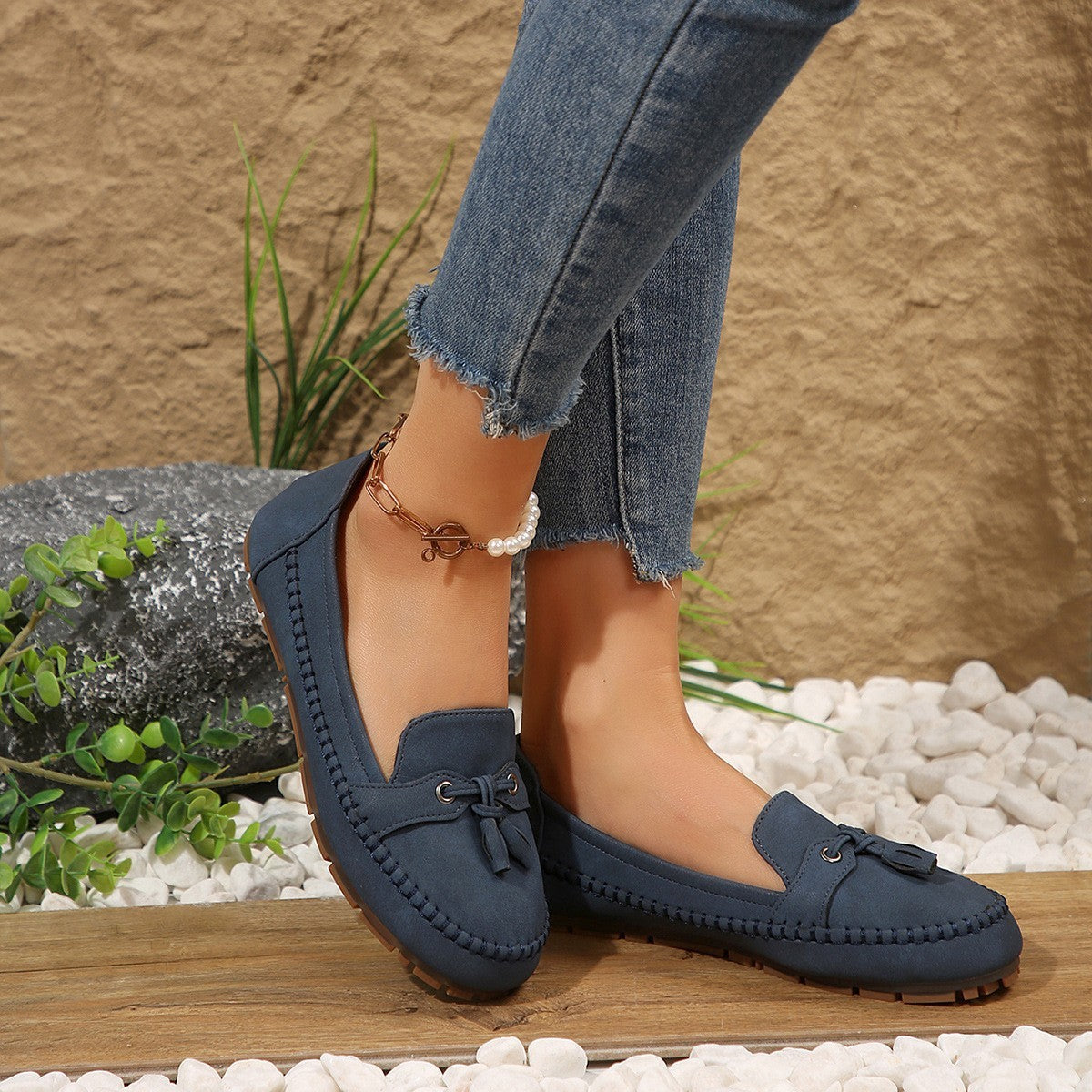 Women's Round-Toe Comfort Loafers – Soft, Non-Slip Flats