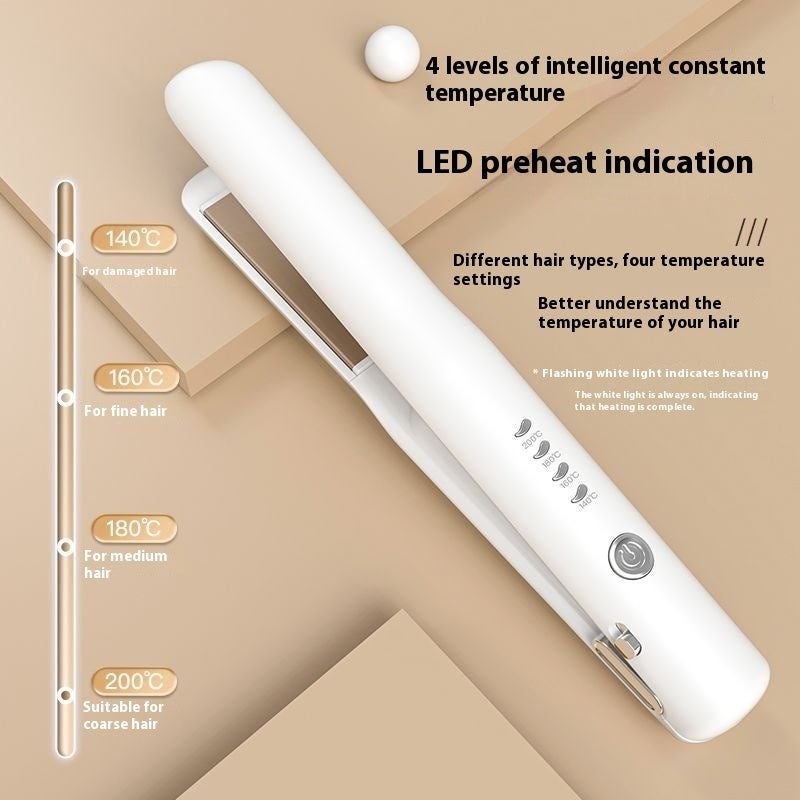 Mini Wireless Hair Straightener & Curler – Rechargeable, Compact & Travel-Ready