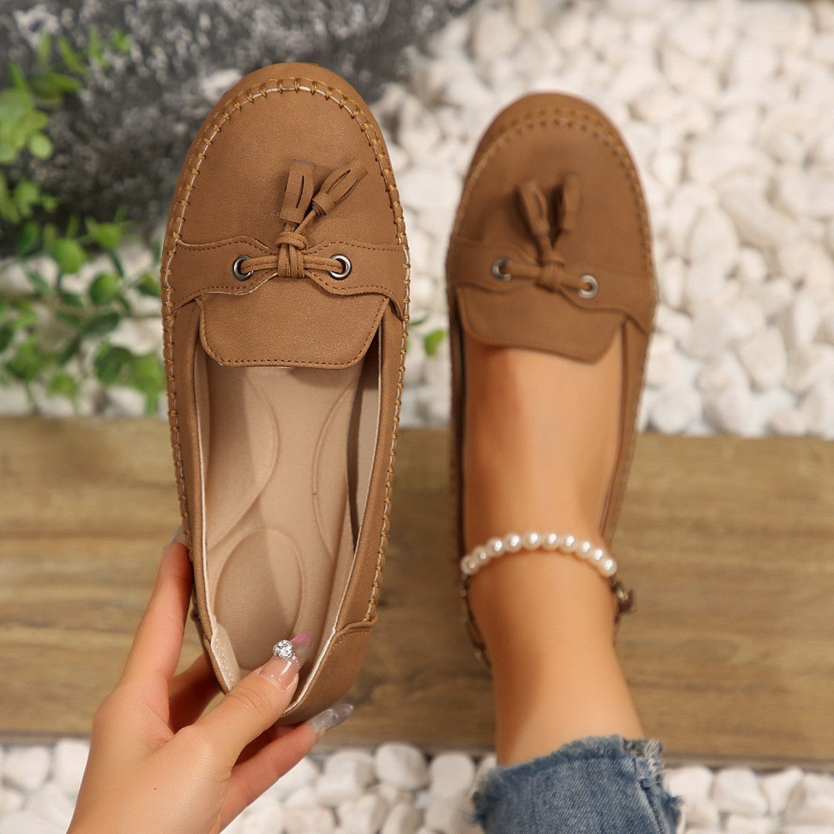 Women's Round-Toe Comfort Loafers – Soft, Non-Slip Flats