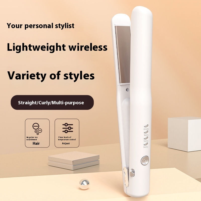 Mini Wireless Hair Straightener & Curler – Rechargeable, Compact & Travel-Ready