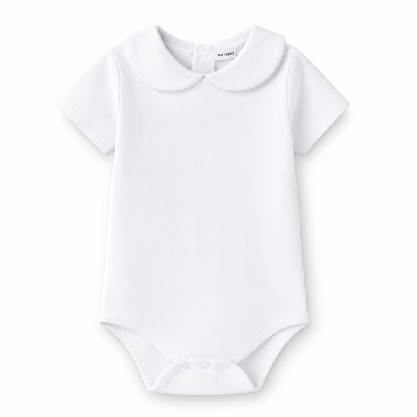 Body Manga Corta Cuello Bebé – Blanco Liso