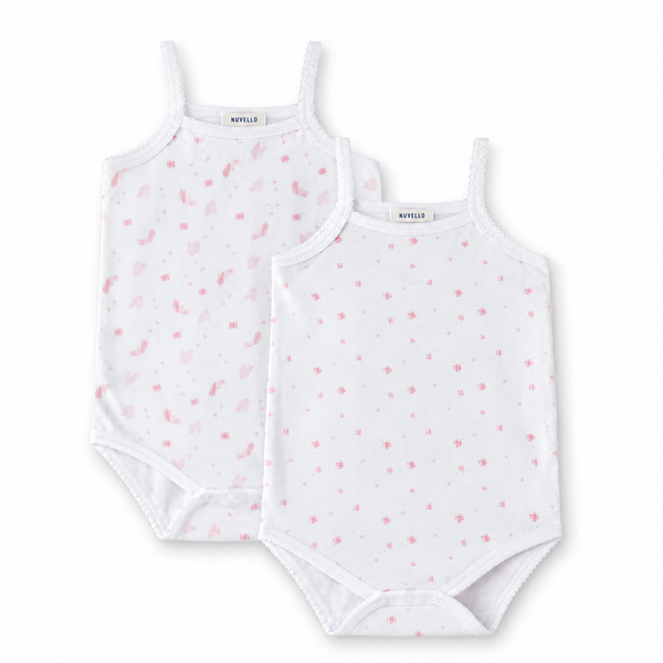 Pack 2 Bodies de Tirantes Bebé Niña – Lunares Rosa