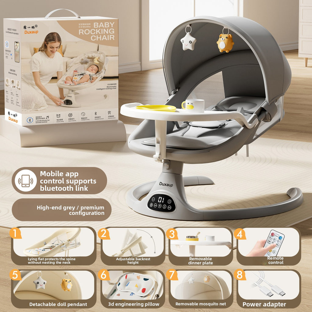 NUVELLO RockSleep – Mecedora Eléctrica Multifuncional para Bebé