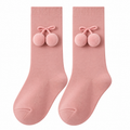 Calcetín Alto con Pompones Bebé Niña – Rosa Maquillaje