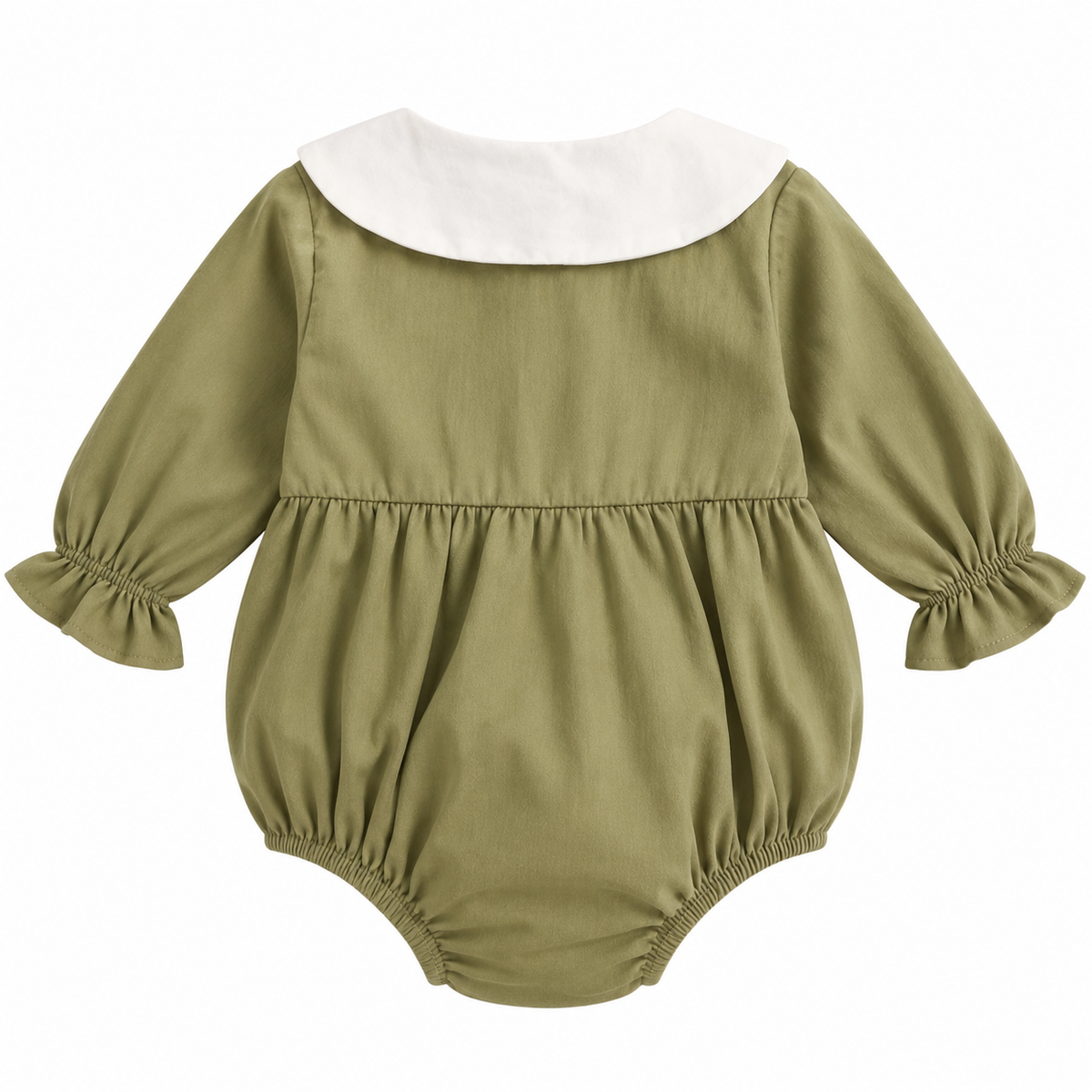 NUVELLO PrincessFlor Verde – Body Manga Larga Floral de Algodón para Bebé Niña