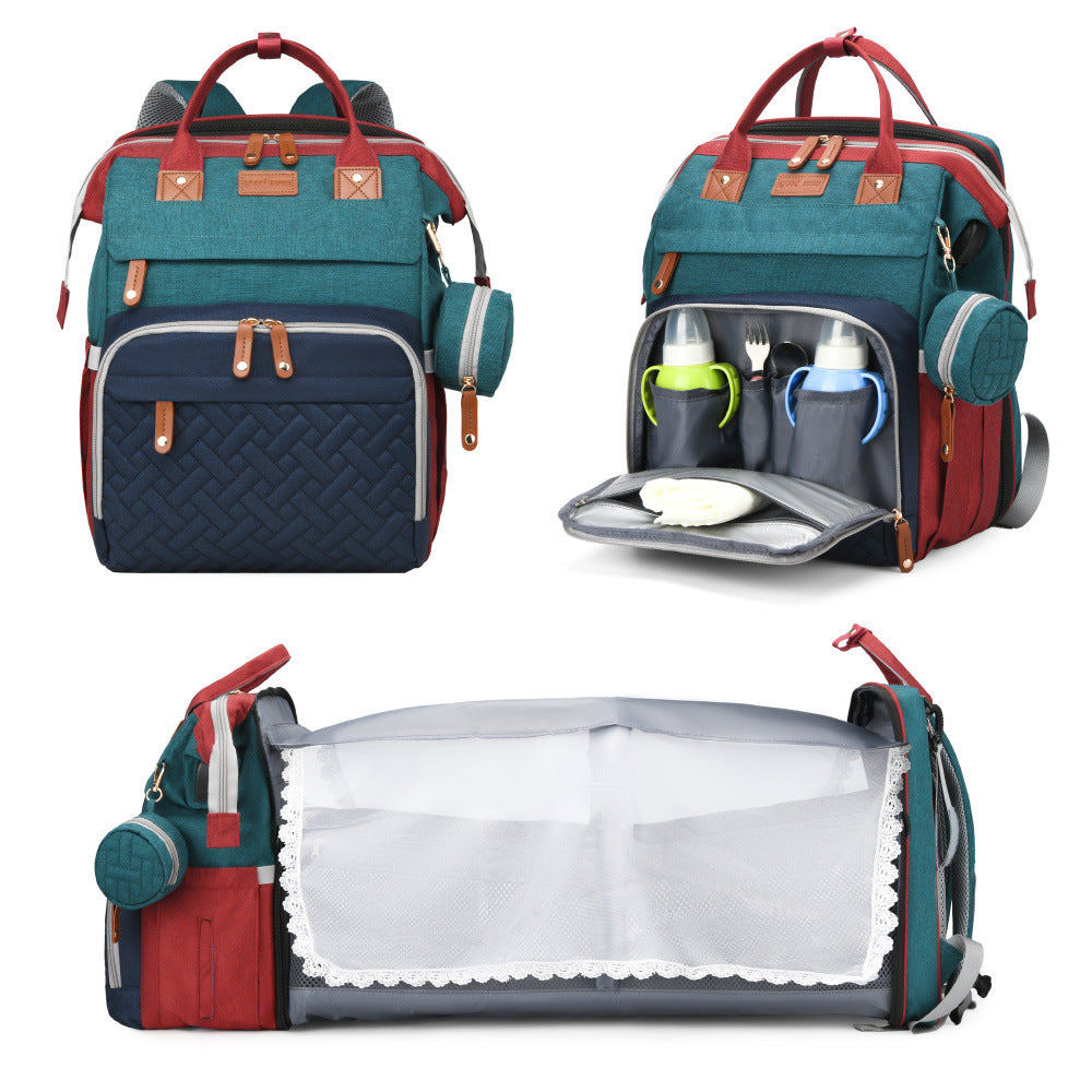 NUVELLO MommyBag – Mochila Multifuncional con Cuna Portátil