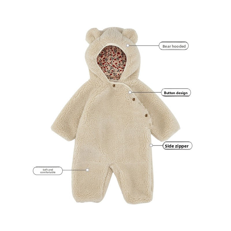 NUVELLO CozyBear – Pijama Enterizo de Osito con Capucha para Bebé