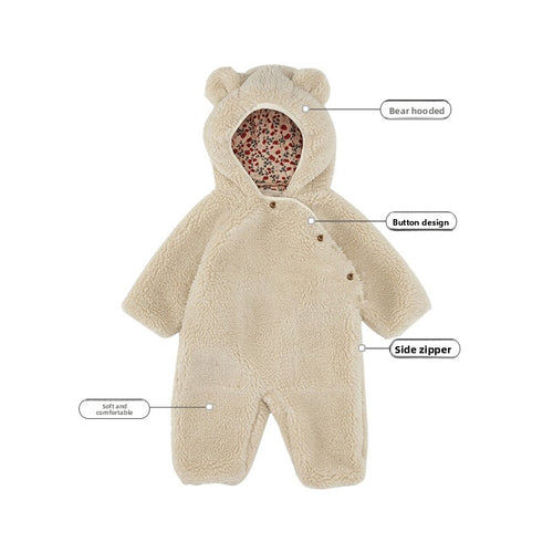 NUVELLO CozyBear – Pijama Enterizo de Osito con Capucha para Bebé