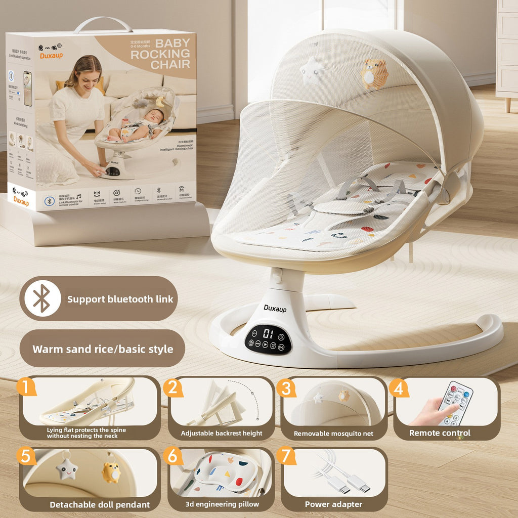 NUVELLO RockSleep – Mecedora Eléctrica Multifuncional para Bebé