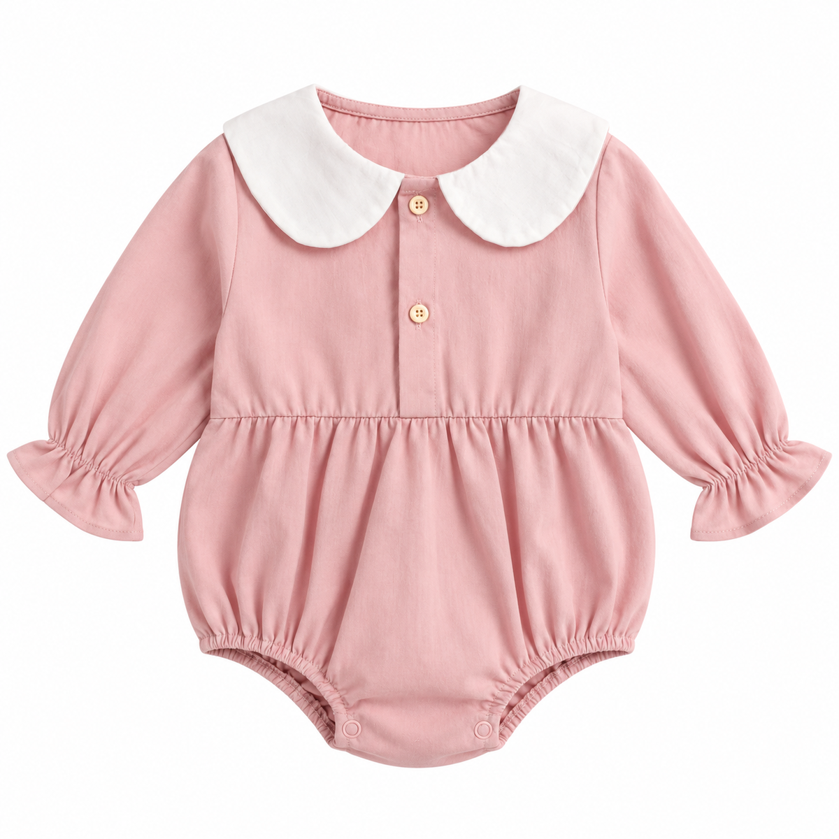 NUVELLO PrincessFlor Rosa – Body Manga Larga Floral de Algodón para Bebé Niña