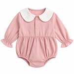 NUVELLO PrincessFlor Rosa – Body Manga Larga Floral de Algodón para Bebé Niña