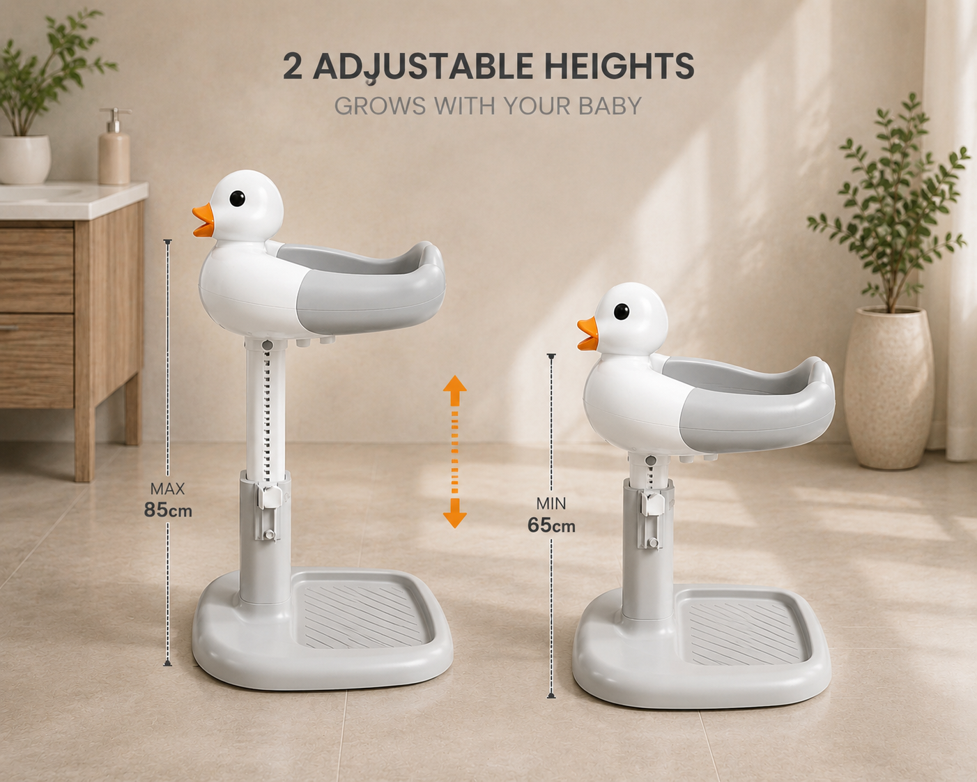 Nuvello SafeBath – Non-Slip Bath Stool for Standing Babies