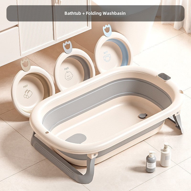 Nuvello bath tub with the accessory bath rack attached