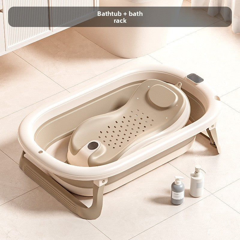 Nuvello bath tub packed for travel in its folded state