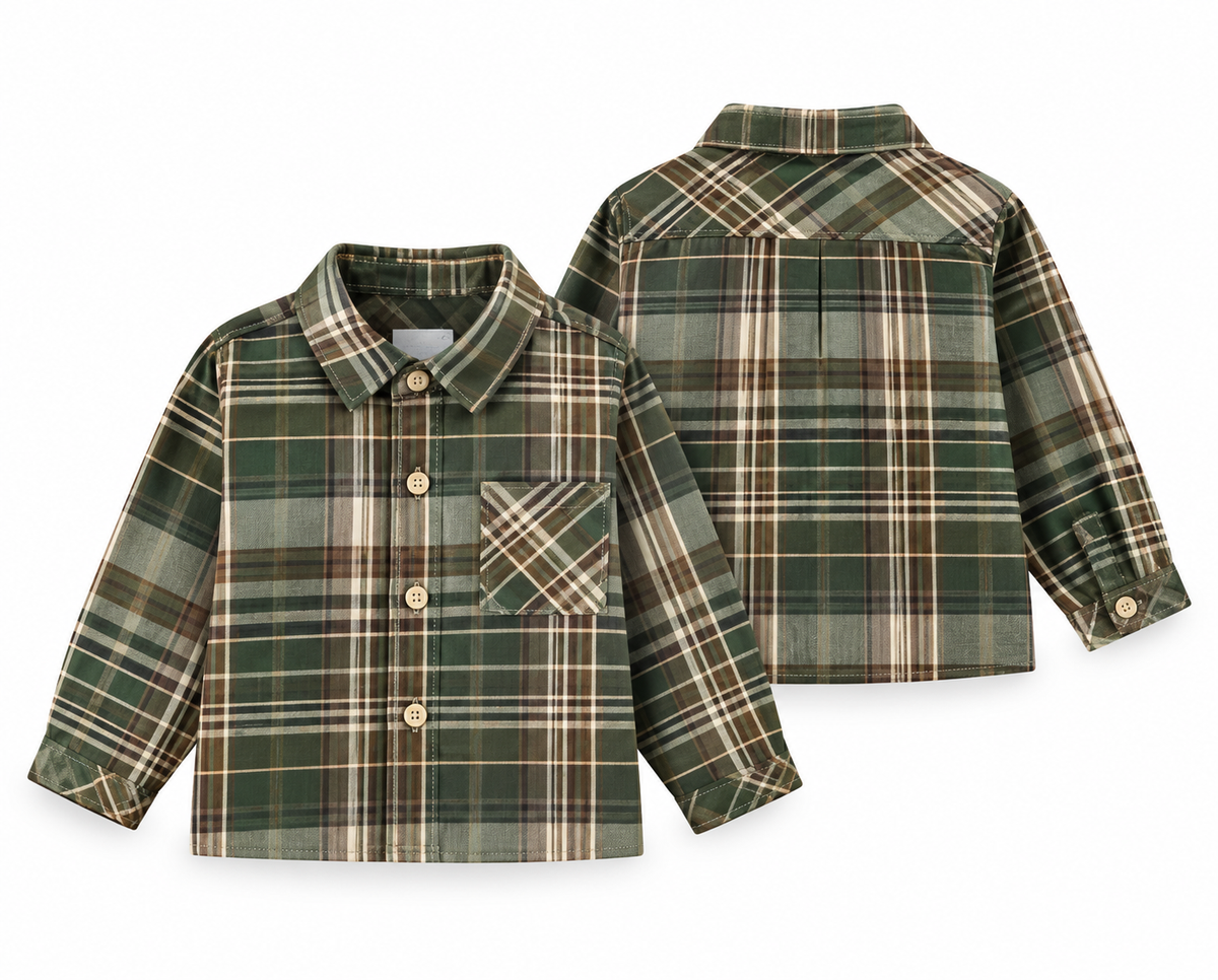 Camisa Manga Larga de Bebé Niño – Verde