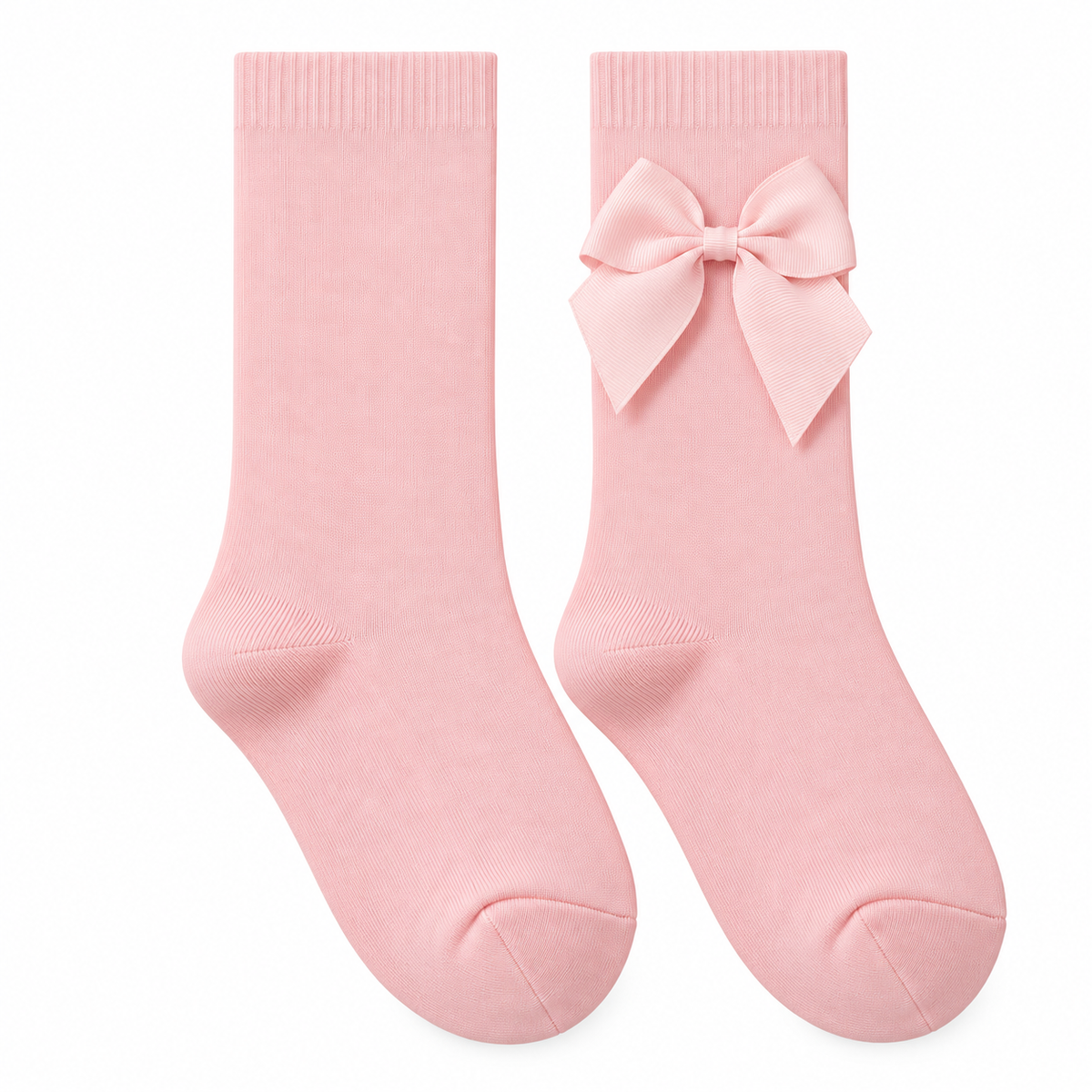 Calcetín Alto con Lazo Bebé Niña – Rosa Maquillaje
