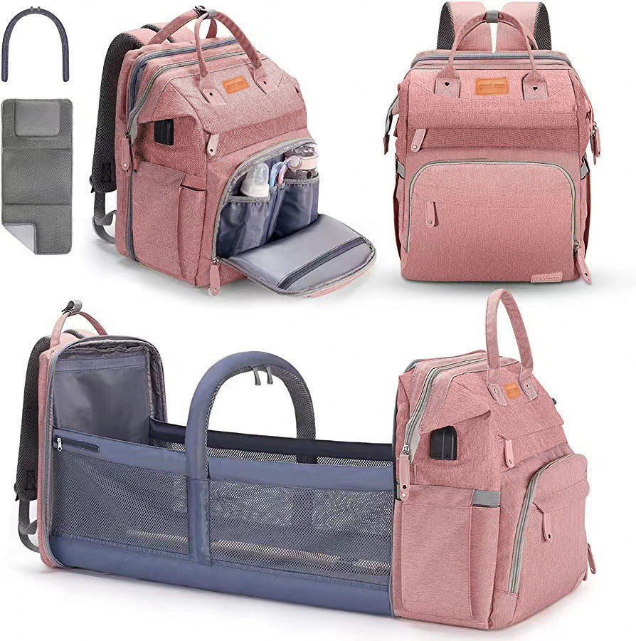 NUVELLO MommyBag – Mochila Multifuncional con Cuna Portátil