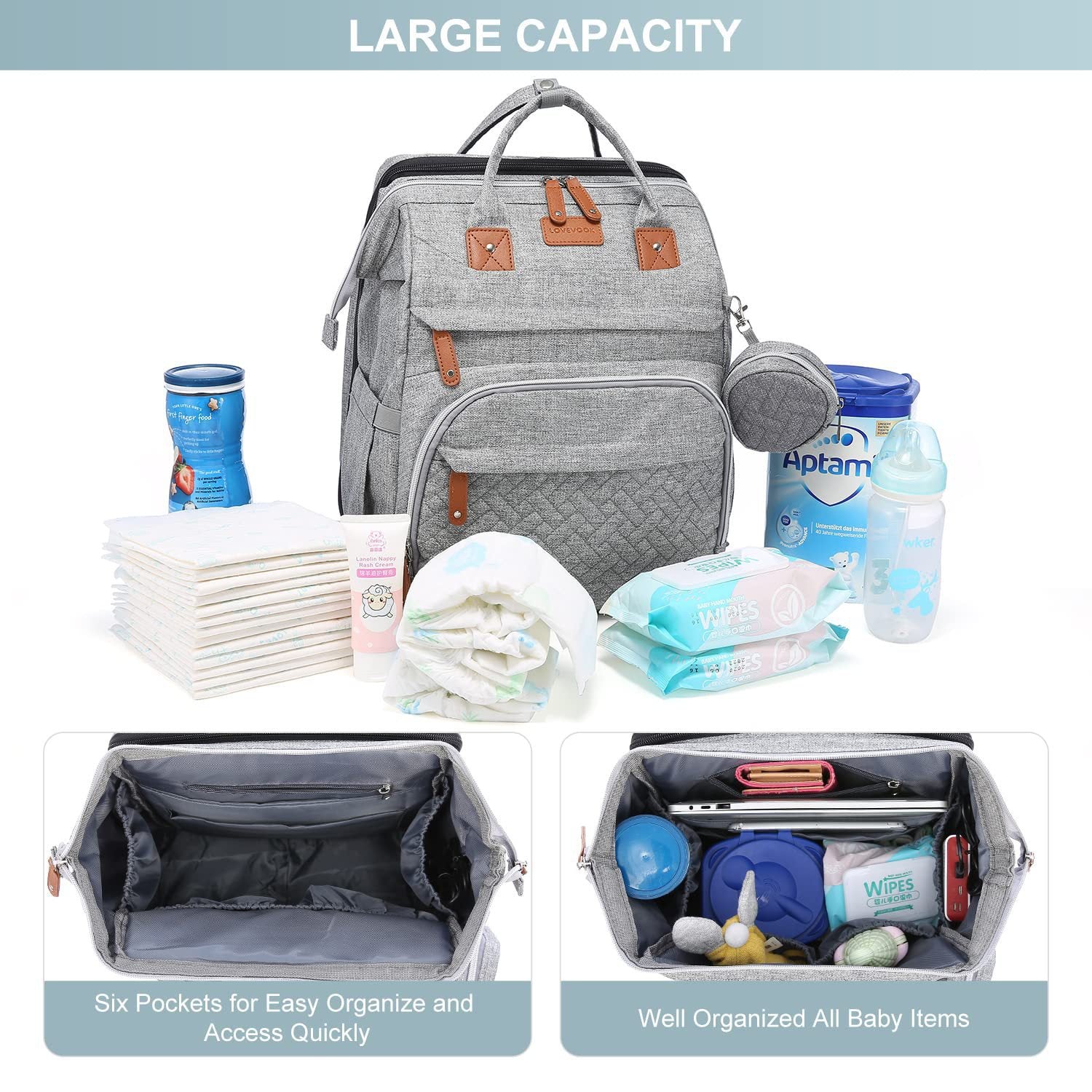 NUVELLO MommyBag – Mochila Multifuncional con Cuna Portátil
