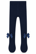 Leotardo Liso con Lazos Niña – Azul Marino