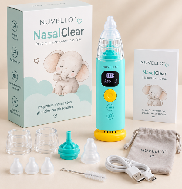 NUVELLO NasalClear – Aspirador Nasal Eléctrico para Bebés