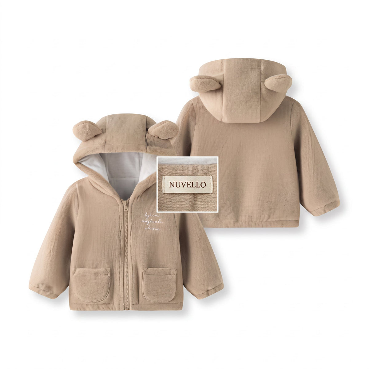 Chaqueta con Capucha de Bebé Niño – Camel