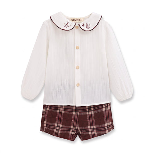 Conjunto de Bebé de Bebé Niño – Granate