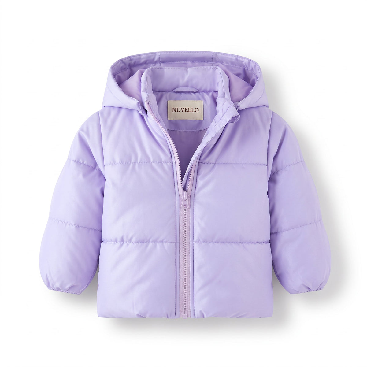 Abrigo Acolchado con Capucha de Bebé Niña – Lila Claro