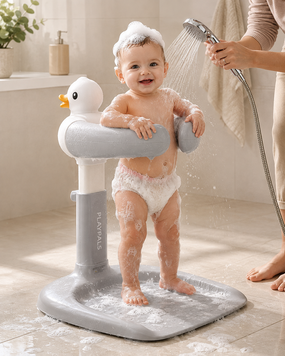 Nuvello SafeBath – Non-Slip Bath Stool for Standing Babies
