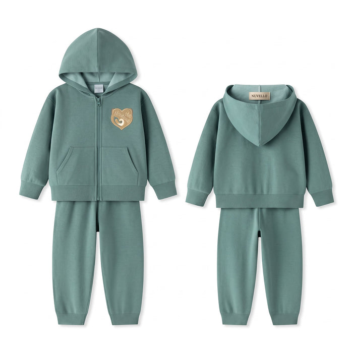 Conjunto Jogging Chaqueta con Capucha y Pantalón de Niño – Verde