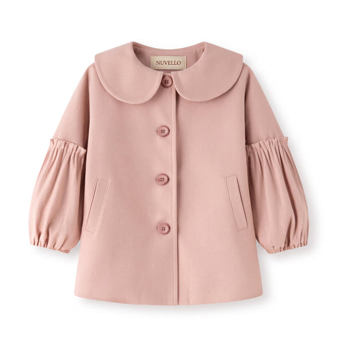 Abrigo de Paño de Niña – Rosa Maquillaje