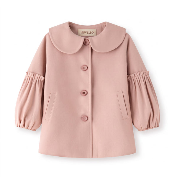Abrigo de Paño de Niña – Rosa Maquillaje