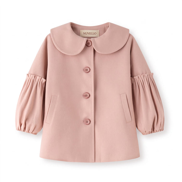 Abrigo de Paño de Niña – Rosa Maquillaje