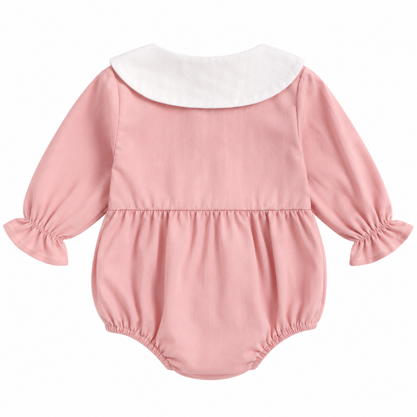 NUVELLO PrincessFlor Rosa – Body Manga Larga Floral de Algodón para Bebé Niña