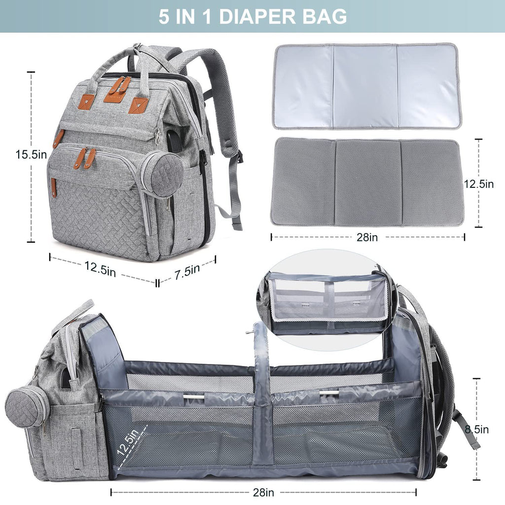 NUVELLO MommyBag – Mochila Multifuncional con Cuna Portátil