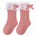 Calcetín Alto con Puntilla Bebé Niña – Rosa Maquillaje