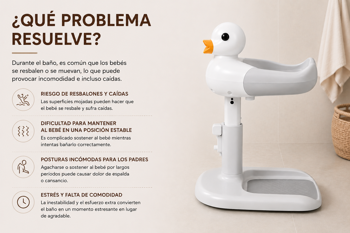 Nuvello SafeBath – Taburete de Baño Antideslizante para Bebés