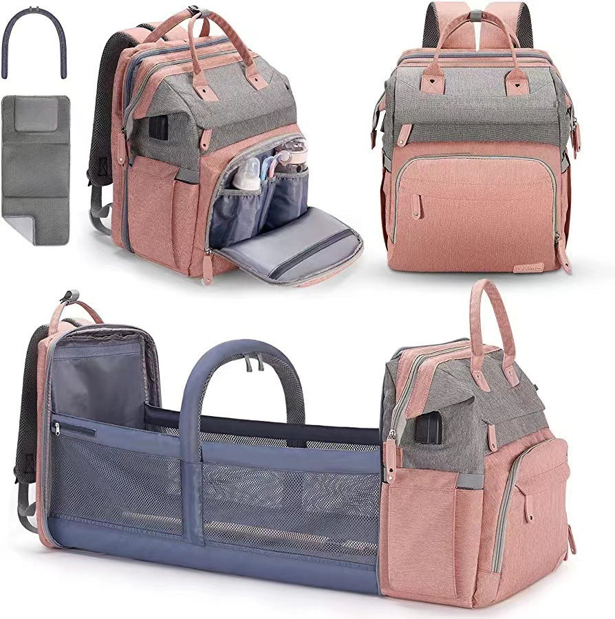 NUVELLO MommyBag – Mochila Multifuncional con Cuna Portátil