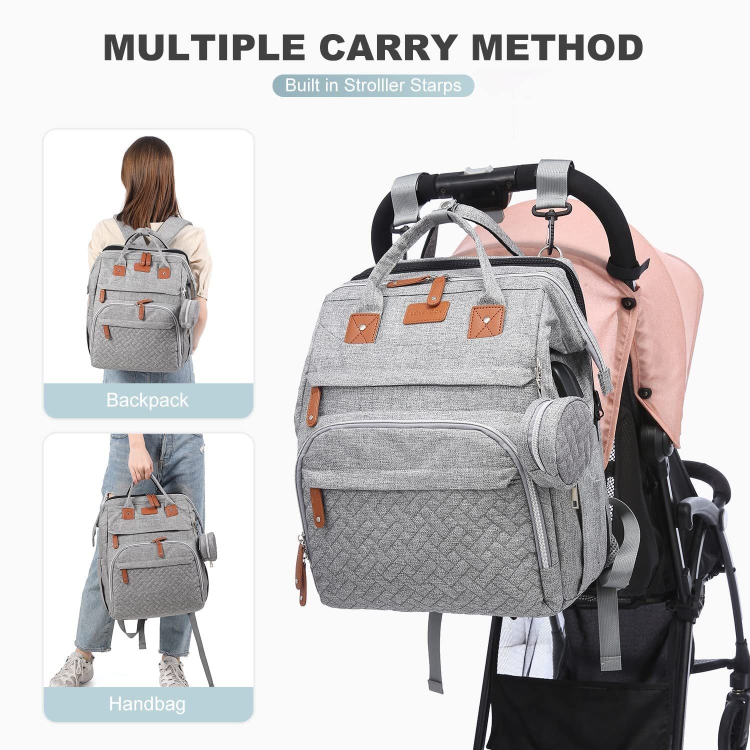 NUVELLO MommyBag – Mochila Multifuncional con Cuna Portátil