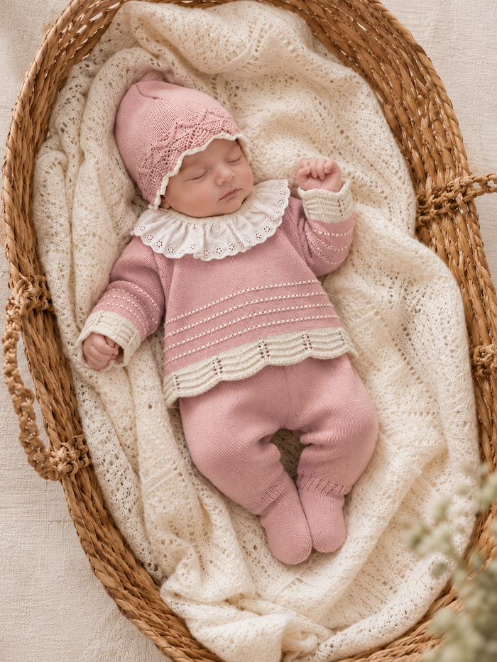 Conjunto de Punto Rosa Amelia