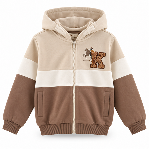 Sudadera con Cremallera de Niño – Camel