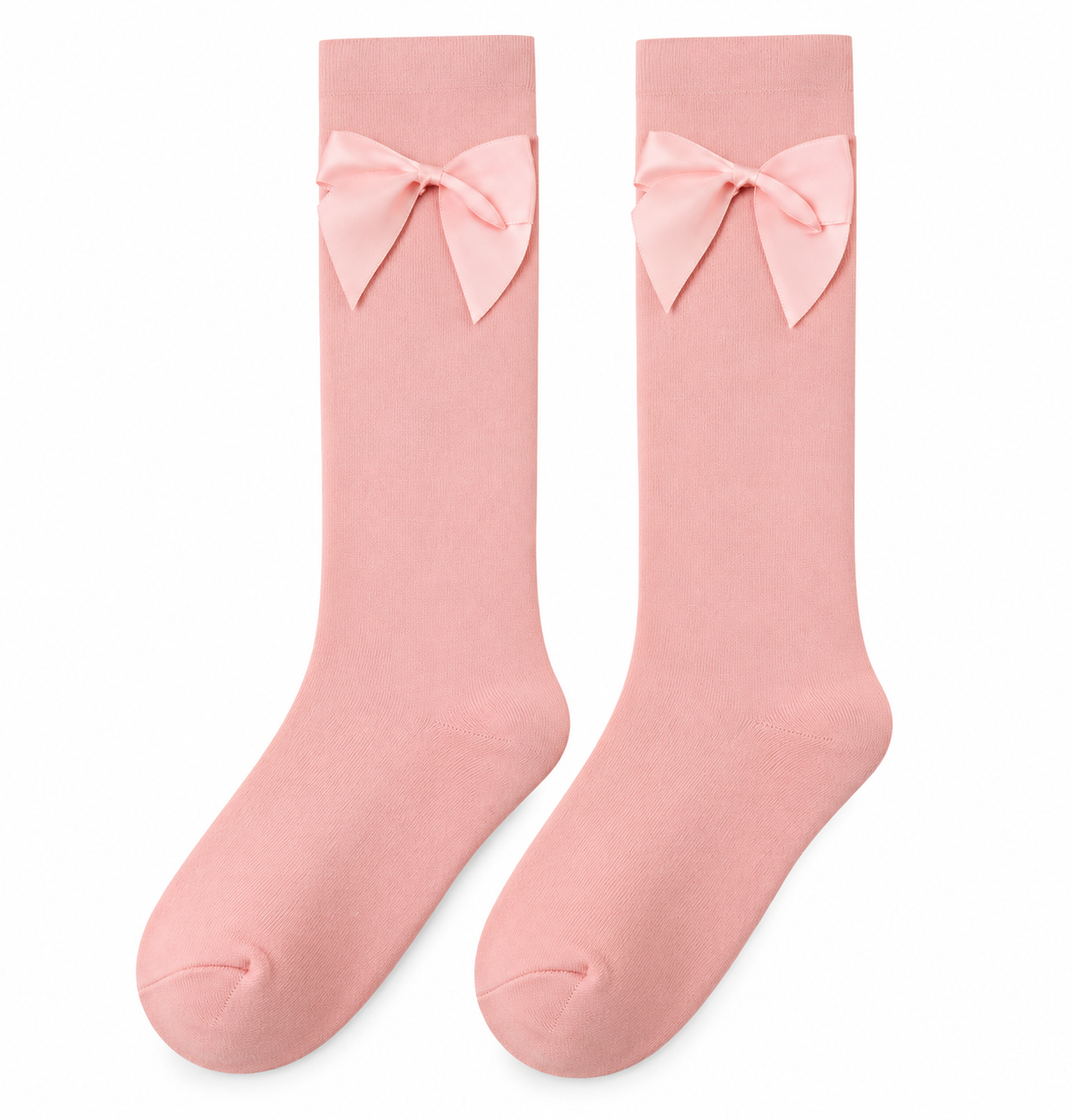 Calcetín Alto con Lazo Niña – Rosa