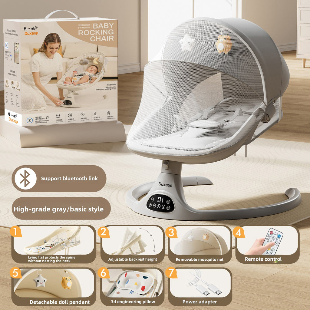 NUVELLO RockSleep – Mecedora Eléctrica Multifuncional para Bebé