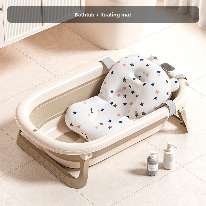 Nuvello foldable bath tub shown at actual size for scale