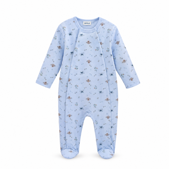 Pijama Algodón Bebé Niño – Azul Celeste Estampado